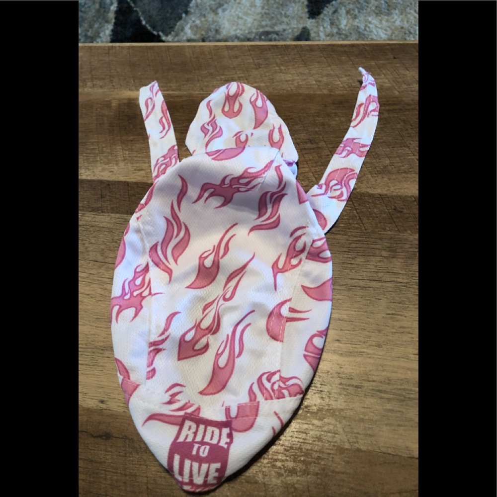 Do Rag - Head Scarf Pink “ RIDE TO LIVE” - Picture 3 of 3